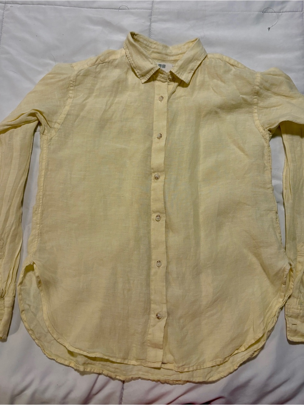 Uniqlo Light Yellow Linen Shirt
